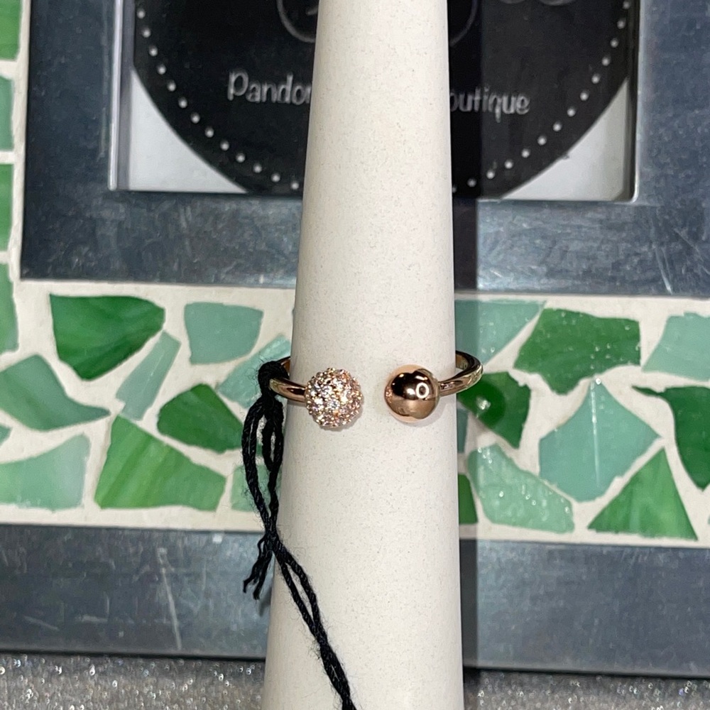 Pandora Polished & Pave’ Open Ring